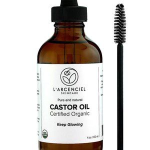 L'ARCENCIEL SKINCARE Organic Castor Oil (4 oz)100% Pure and USDA Certified Organ
